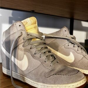 Nike Gray and Cream High-Top Sneakers